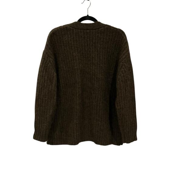 Jenni Kayne Cocoon Cardigan Cocoa Brown Oversized Ribbed Knit Button Sweater XXS - Picture 11 of 15